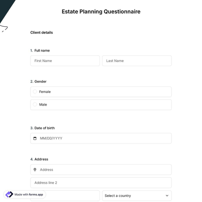 Estate Planning Questionnaire
