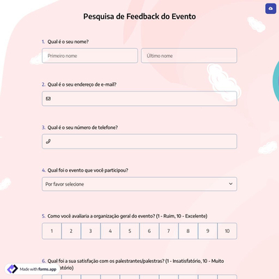 Pesquisa de Feedback do Evento