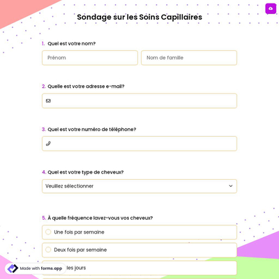 Sondage sur les Soins Capillaires