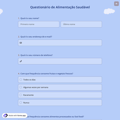 Questionário de Alimentação Saudável