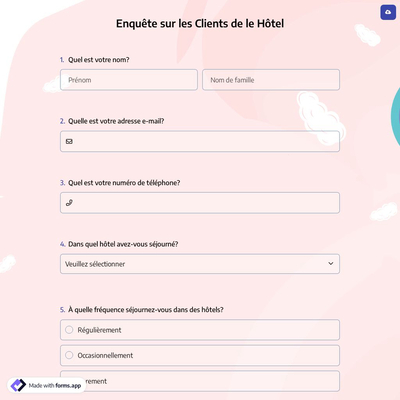 Enquête sur les Clients de le Hôtel