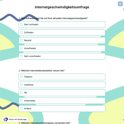 Internetgeschwindigkeitsumfrage