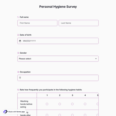 Personal Hygiene Survey
