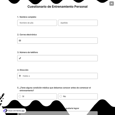 Cuestionario de Entrenamiento Personal