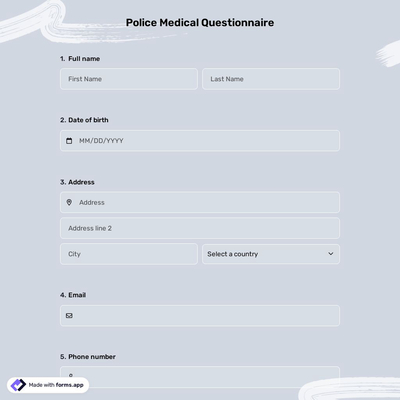 Police Medical Questionnaire