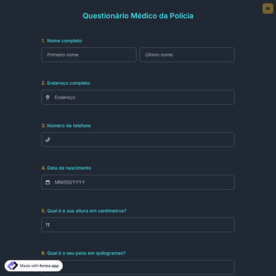 Questionário Médico da Polícia