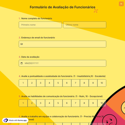 Formulário de Avaliação de Funcionários