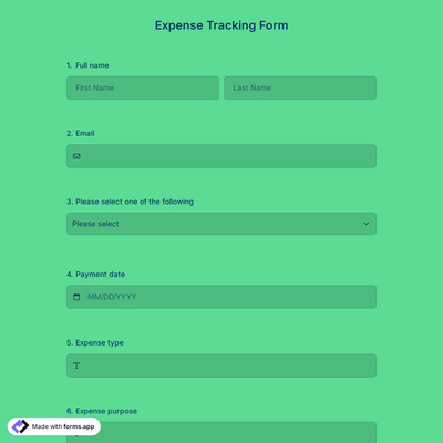 Expense Tracking Form