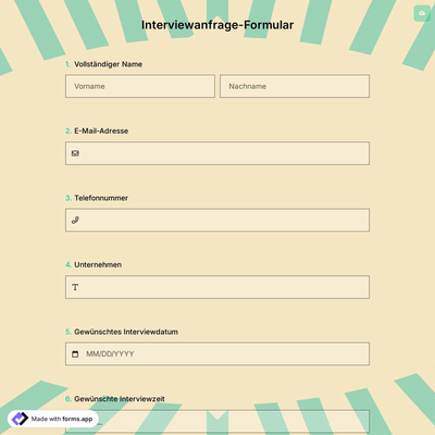 Interviewanfrage-Formular