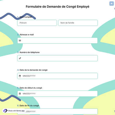 Formulaire de Demande de Congé Employé