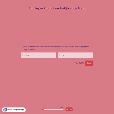 Employee Promotion Justification Form