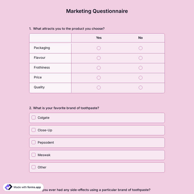 Marketing Questionnaire