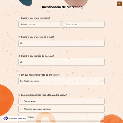 Questionário de Marketing