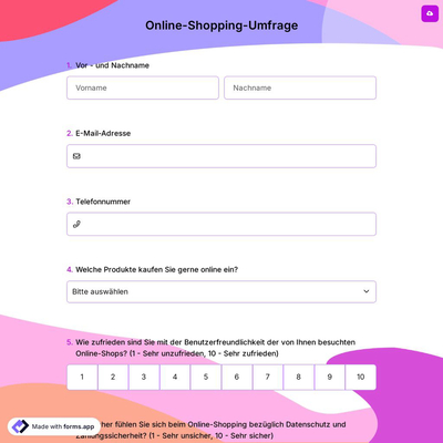 Online-Shopping-Umfrage