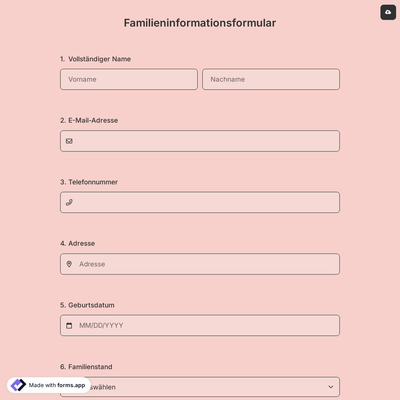 Familieninformationsformular