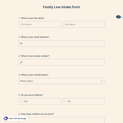 Family Law Intake Form