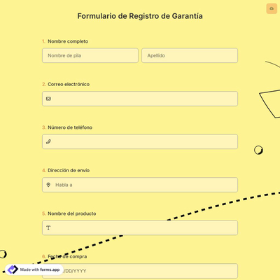 Formulario de Registro de Garantía