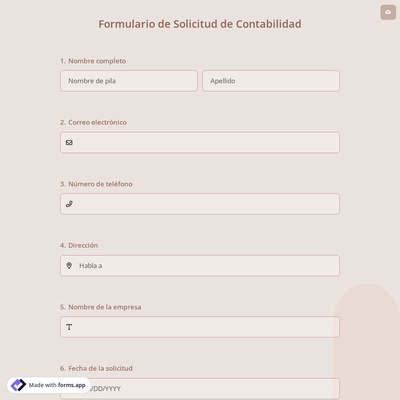 Formulario de Solicitud de Contabilidad