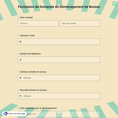 Formulaire de Demande de Déménagement de Bureau