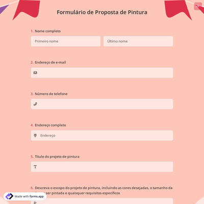 Formulário de Proposta de Pintura