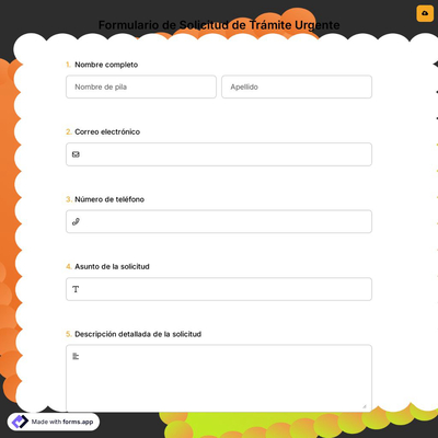 Formulario de Solicitud de Trámite Urgente