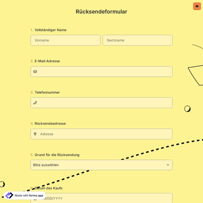 Rücksendeformular