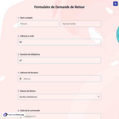 Formulaire de Demande de Retour