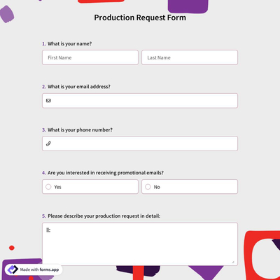 Production Request Form