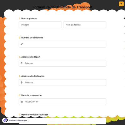 Formulaire de Demande de Transport