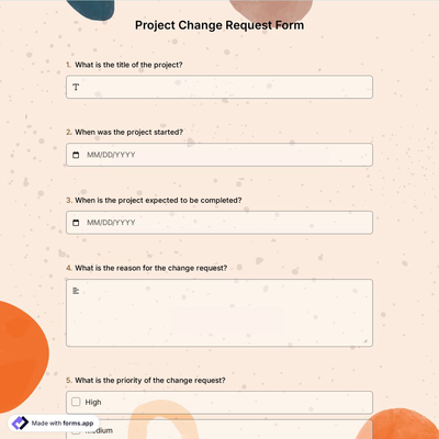 Project Change Request Form
