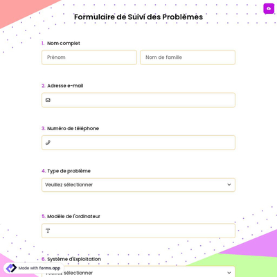 Formulaire de Suivi des Problèmes