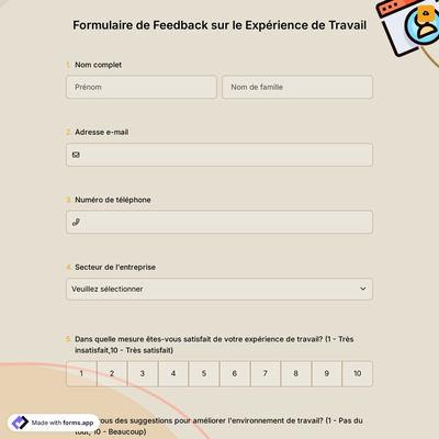 Formulaire de Feedback sur le Expérience de Travail