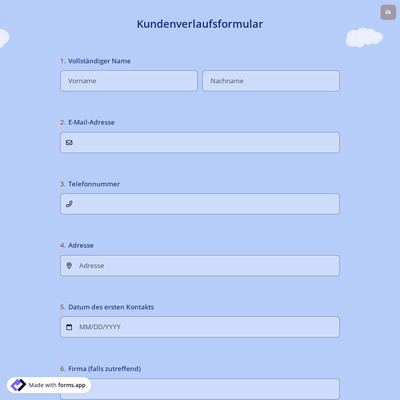 Kundenverlaufsformular