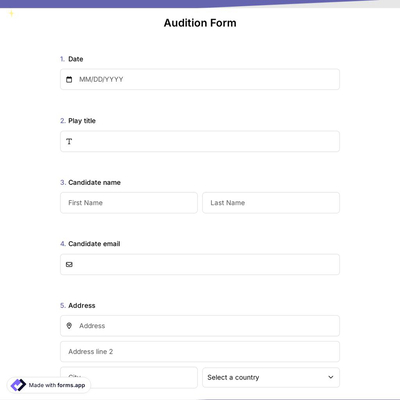 Audition Form