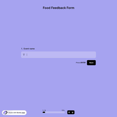 Food Feedback Form