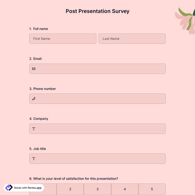 Post-Presentation Survey