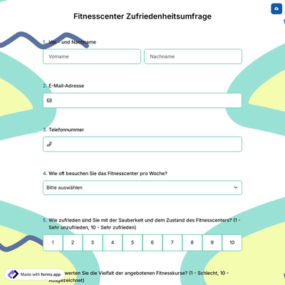Fitnesscenter Zufriedenheitsumfrage