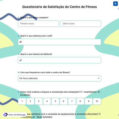 Questionário de Satisfação do Centro de Fitness