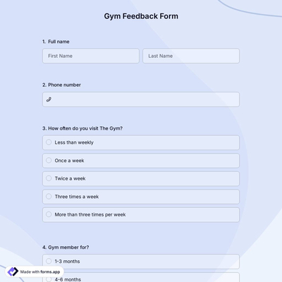Gym Feedback Form