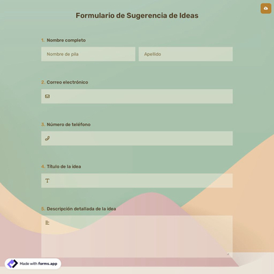 Formulario de Sugerencia de Ideas