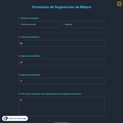 Formulario de Sugerencias de Mejora