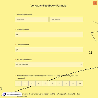 Verkaufs-Feedback-Formular