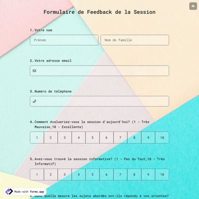 Formulaire de Feedback de la Session