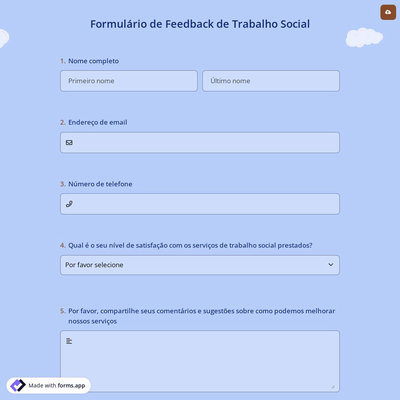 Formulário de Feedback de Trabalho Social