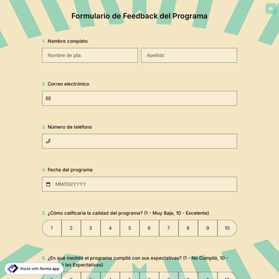 Formulario de Feedback del Programa