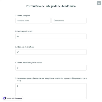 Formulário de Integridade Acadêmica