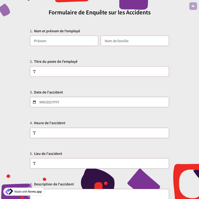 Formulaire de Enquête sur les Accidents