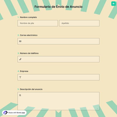 Formulario de Envío de Anuncio
