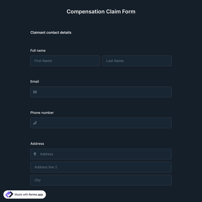 Compensation Claim Form