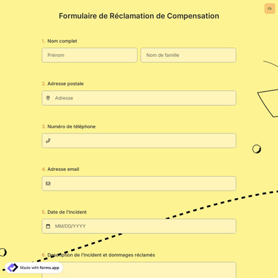 Formulaire de Réclamation de Compensation